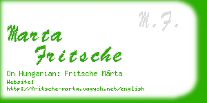 marta fritsche business card